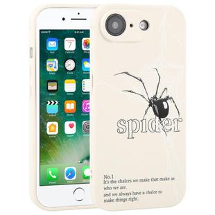 For iPhone 7 / 8 Graffiti Spider TPU Phone Case(Beige Black Spider)