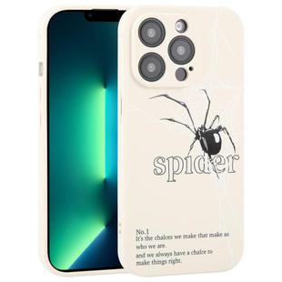 For iPhone 13 Pro Max Graffiti Spider TPU Phone Case(Beige Black Spider)