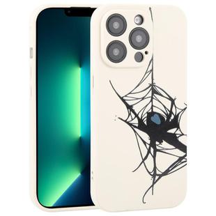 For iPhone 13 Pro Max Graffiti Spider TPU Phone Case(Beige Blue Love Spider)