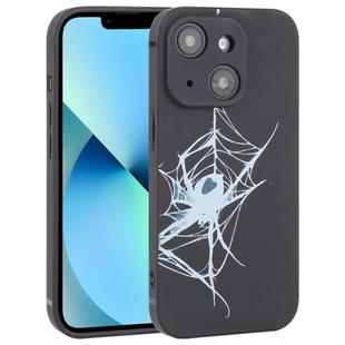 For iPhone 13 Graffiti Spider TPU Phone Case(Black Light Blue Spider)