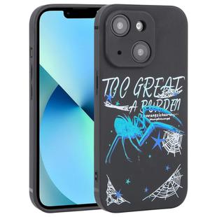 For iPhone 13 Graffiti Spider TPU Phone Case(Black Dark Blue Spider)