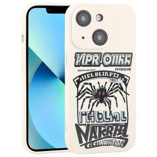 For iPhone 13 Graffiti Spider TPU Phone Case(Beige Red Eyed Spider)
