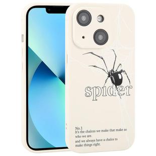 For iPhone 13 mini Graffiti Spider TPU Phone Case(Beige Black Spider)