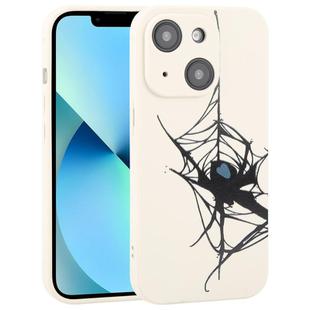 For iPhone 13 mini Graffiti Spider TPU Phone Case(Beige Blue Love Spider)