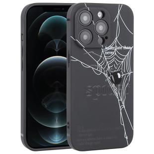 For iPhone 12 Pro Max Graffiti Spider TPU Phone Case(Black Grey Spider)