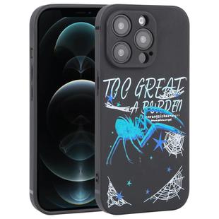 For iPhone 12 Pro Max Graffiti Spider TPU Phone Case(Black Dark Blue Spider)