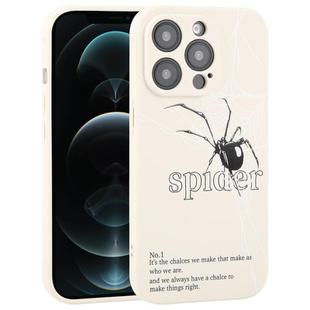 For iPhone 12 Pro Max Graffiti Spider TPU Phone Case(Beige Black Spider)