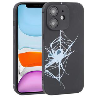 For iPhone 11 Graffiti Spider TPU Phone Case(Black Light Blue Spider)