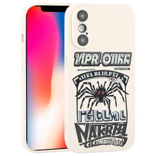 For iPhone XS / X Graffiti Spider TPU Phone Case(Beige Red Eyed Spider)