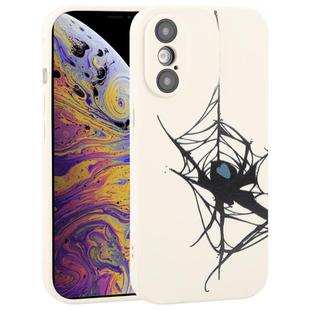 For iPhone XS Max Graffiti Spider TPU Phone Case(Beige Blue Love Spider)