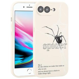 For iPhone 8 Plus / 7 Plus Graffiti Spider TPU Phone Case(Beige Black Spider)