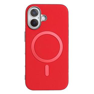 For iPhone 16 Plus Solid Color Plating MagSafe Full Coverage Phone Case(Red)
