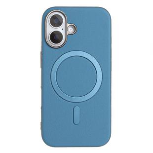 For iPhone 16 Plus Solid Color Plating MagSafe Full Coverage Phone Case(Baby Blue)