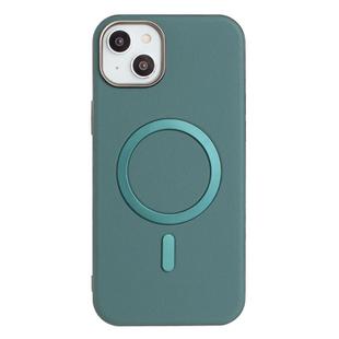 For iPhone 15 Solid Color Plating MagSafe Full Coverage Phone Case(Green)
