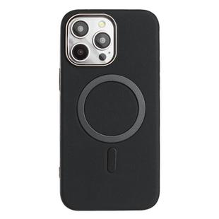 For iPhone 13 Pro Solid Color Plating MagSafe Full Coverage Phone Case(Black)