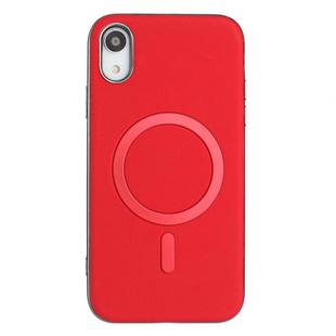 For iPhone XR Solid Color Plating MagSafe Full Coverage Phone Case(Red)