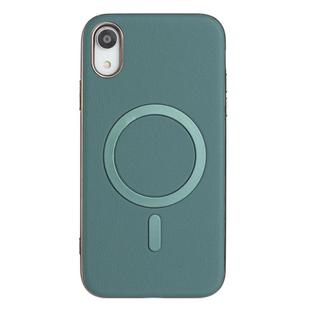 For iPhone XR Solid Color Plating MagSafe Full Coverage Phone Case(Green)