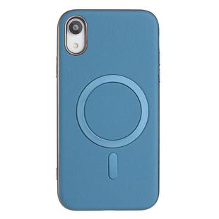 For iPhone XR Solid Color Plating MagSafe Full Coverage Phone Case(Baby Blue)