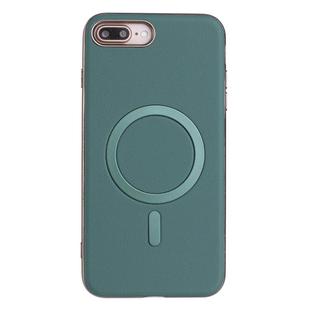 For iPhone 8 Plus / 7 Plus Solid Color Plating MagSafe Full Coverage Phone Case(Green)