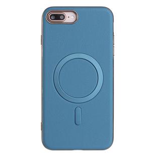 For iPhone 8 Plus / 7 Plus Solid Color Plating MagSafe Full Coverage Phone Case(Baby Blue)