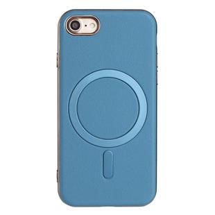 For iPhone 8 / 7 / 6 Solid Color Plating MagSafe Full Coverage Phone Case(Baby Blue)