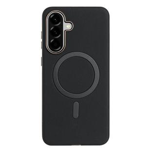 For Samsung Galaxy A25 Solid Color Plating MagSafe Full Coverage Phone Case(Black)