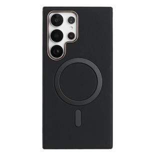 For Samsung Galaxy S23 Ultra 5G Solid Color Plating MagSafe Full Coverage Phone Case(Black)