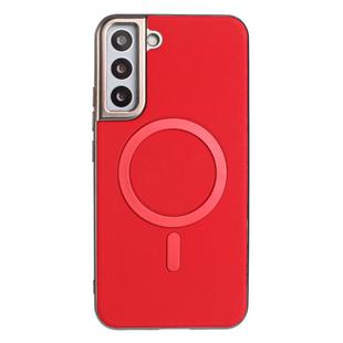 For Samsung Galaxy S21 5G Solid Color Plating MagSafe Full Coverage Phone Case(Red)