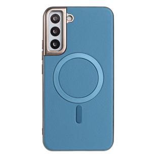 For Samsung Galaxy S21 5G Solid Color Plating MagSafe Full Coverage Phone Case(Baby Blue)