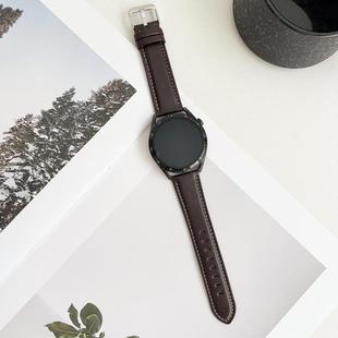 22mm xDfind  Flat Crazy Horse Leather Pin Buckle Watch Band(Black Brown)