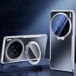 For vivo X200 Four-corner Airbag Metal Lens Holder TPU Phone Case(Black)