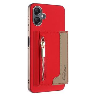 For Samsung Galaxy A06 Zipper Horizontal Magnetic Card Bag RFID MagSafe Phone Case(Red)