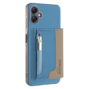 For Samsung Galaxy A06 Zipper Horizontal Magnetic Card Bag RFID MagSafe Phone Case(Baby Blue)