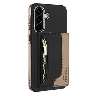 For Samsung Galaxy A36 Zipper Horizontal Magnetic Card Bag RFID MagSafe Phone Case(Black)