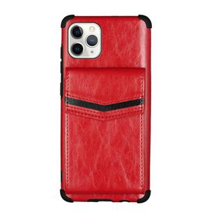 For iPhone 11 Pro Flip Card Bag Copper Buckle TPU + PU Leather Back Cover Shockproof Case with Card Slots & Photo Frame(Red)