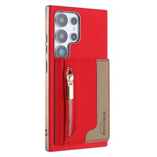 For Samsung Galaxy S24 Ultra 5G Zipper Horizontal Magnetic Card Bag RFID MagSafe Phone Case(Red)