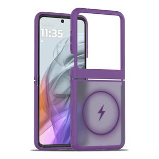 For Motorola Razr 60 / Razr 2025 Skin Feel TPU Hybrid PC MagSafe Phone Case(Dark Purple)