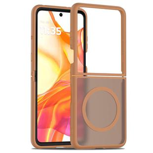 For Motorola Razr 60 Ultra Skin Feel TPU Hybrid PC MagSafe Phone Case(Coffee)