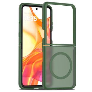 For Motorola Razr 60 Ultra Skin Feel TPU Hybrid PC MagSafe Phone Case(Dark Green)