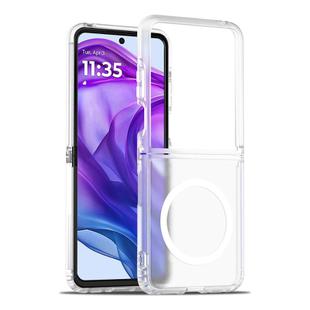 For Motorola Razr+ 2025 Skin Feel TPU Hybrid PC MagSafe Phone Case(Matte Transparent)