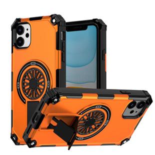 For iPhone 11 Shockproof Kickstand Metallic Shaft MagSafe Phone Case(Orange)