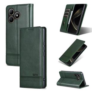 For Wiko Hi Enjoy 80S AZNS Magnetic Calf Texture Flip Leather Phone Case(Dark Green)