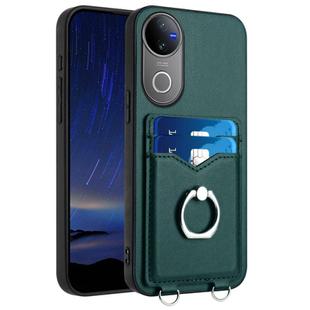 For vivo V50 / V50e R20 Ring Card Holder Phone Case(Green)