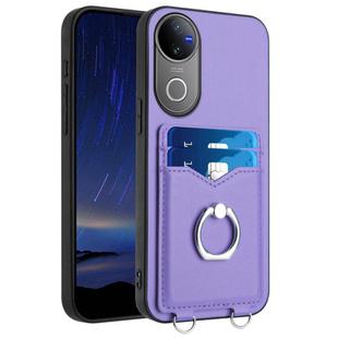 For vivo V50 / V50e R20 Ring Card Holder Phone Case(Purple)