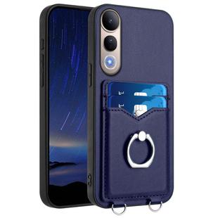 For vivo V50 Lite 4G R20 Ring Card Holder Phone Case(Blue)