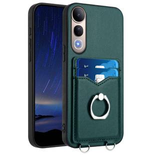 For vivo V50 Lite 4G R20 Ring Card Holder Phone Case(Green)