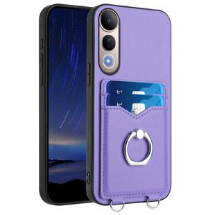 For vivo V50 Lite 4G R20 Ring Card Holder Phone Case(Purple)
