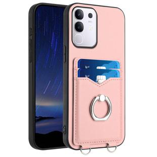 For vivo Y29 4G / T4x / Y300t R20 Ring Card Holder Phone Case(Pink)