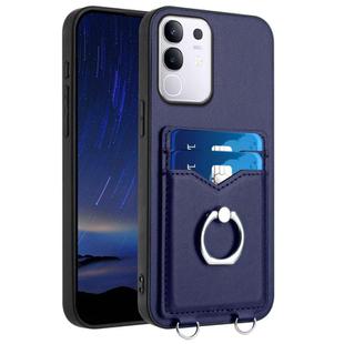 For vivo Y29 4G / T4x / Y300t R20 Ring Card Holder Phone Case(Blue)