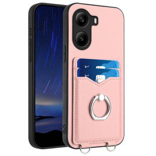 For Xiaomi Poco X7 Pro R20 Ring Card Holder Phone Case(Pink)